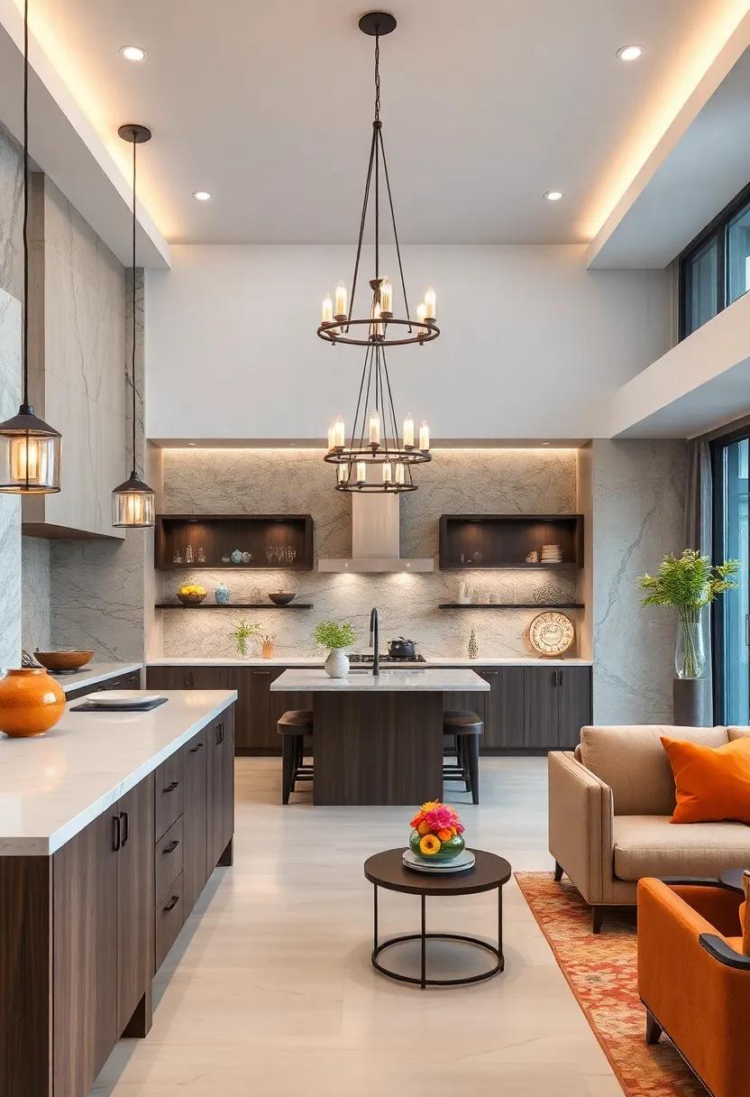Statement lighting ‌Fixtures: Opt for ⁤dramatic chandeliers or uniquely⁤ designed pendant lights​ to⁢ serve⁤ as eye-catching focal ‍points and create⁣ an ⁣inviting ambiance