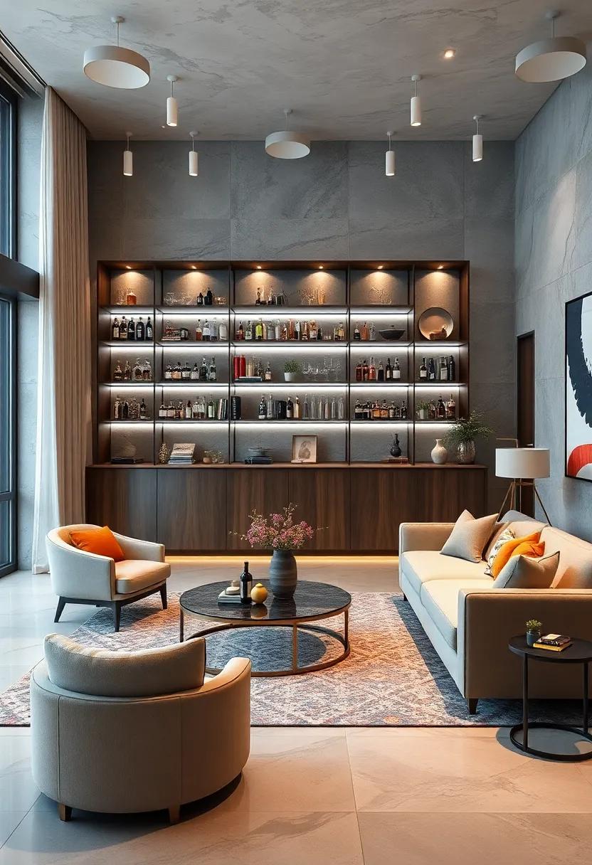 Install a Backlit Shelving Unit to⁤ showcase Your Favorite Spirits