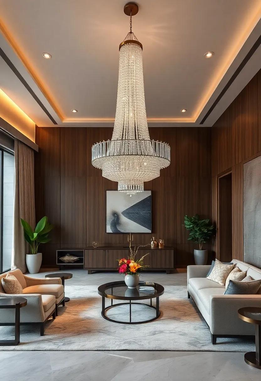 Step into ‌a modern loft adorned ‍with sleek lines,where ⁣a geometric LED chandelier takes center stage,illuminating the ​space with a ⁢dazzling‍ array of colors