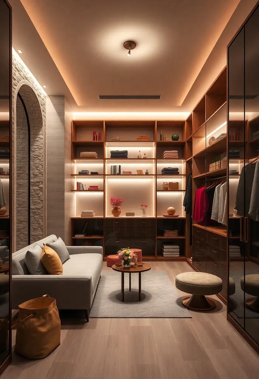 Layered Lighting Techniques: Create a layered lighting design using⁣ ambient, task, ‍and accent lights to add depth and warmth ⁤to the closet space