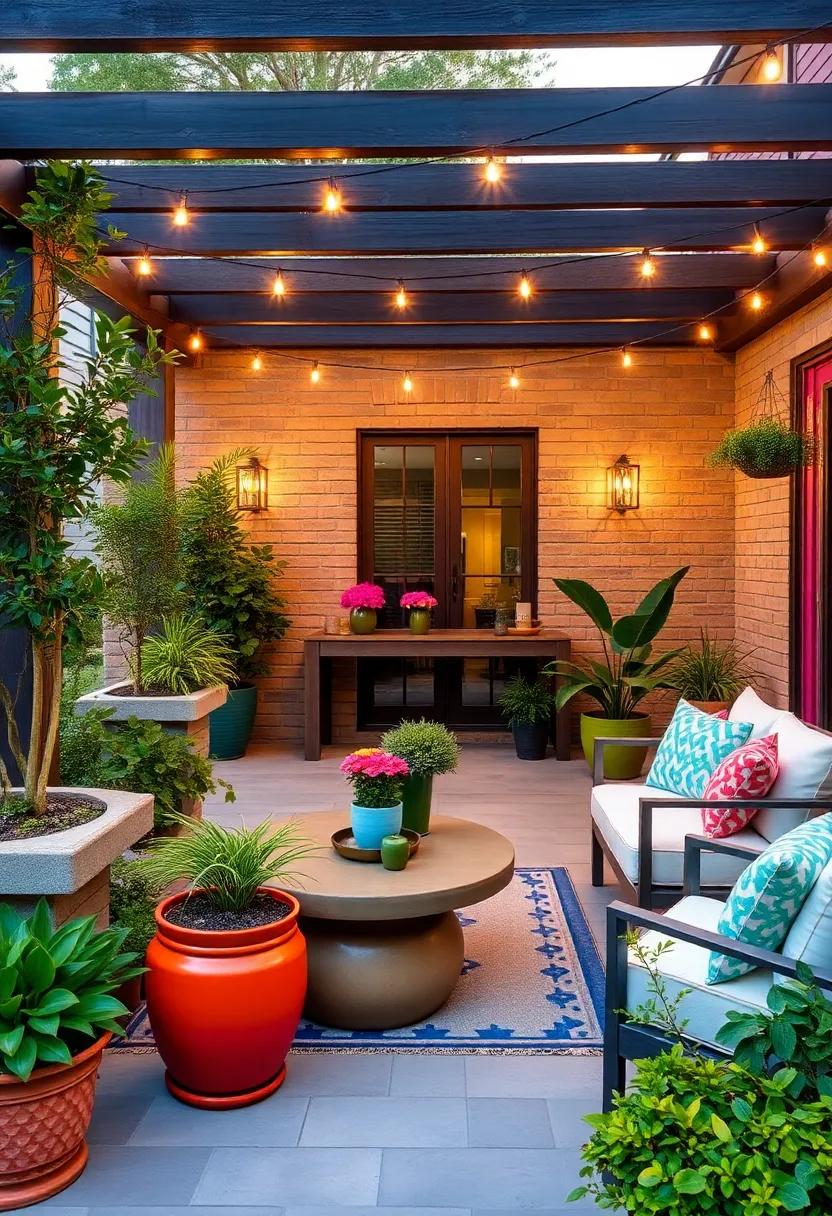 Color Pop Planters: Choose colorful planters and pots to showcase your greenery‌ and flowers, instantly ‍brightening up ⁢the overall look ‍of your patio