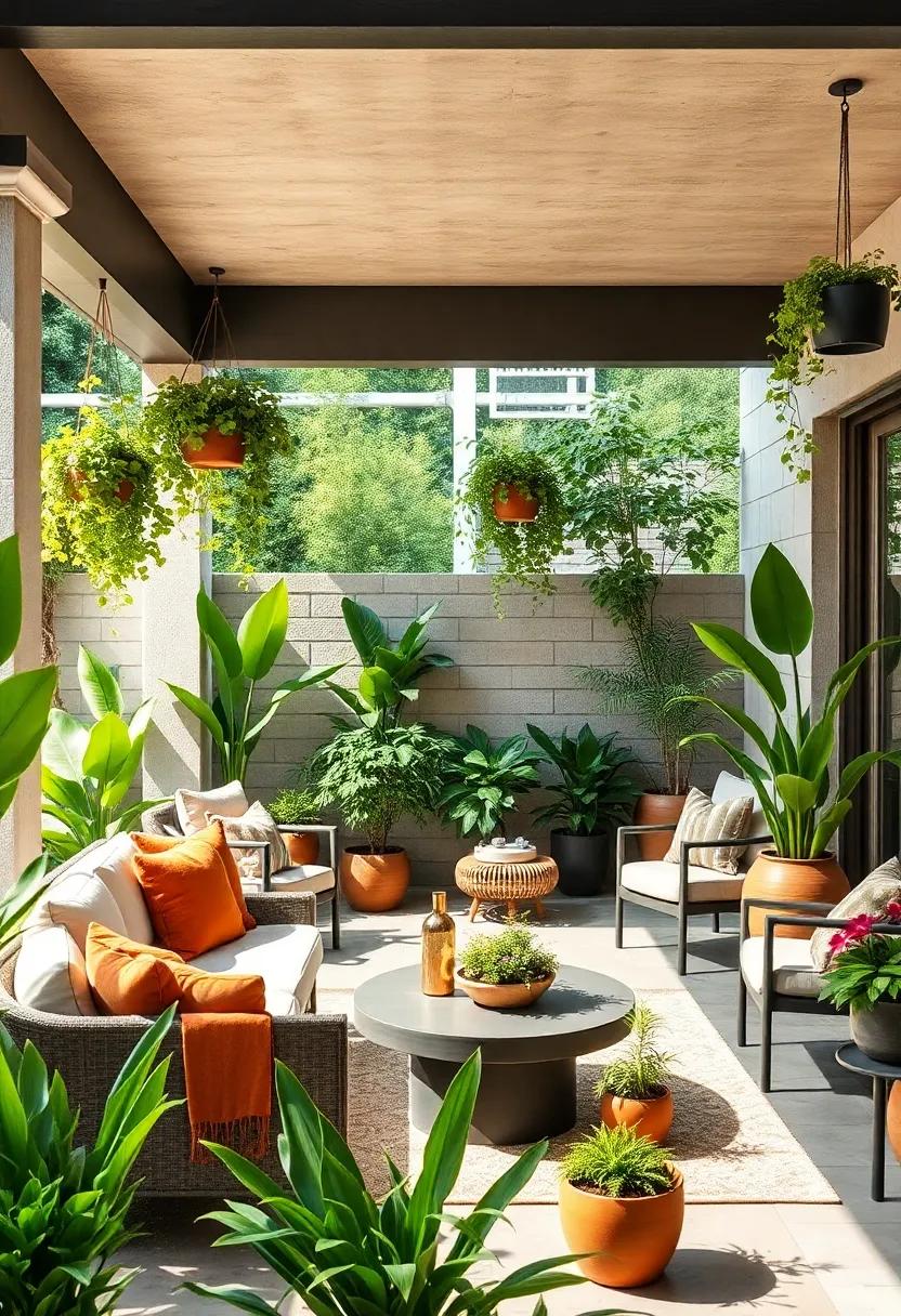 Lush Greenery: Incorporate potted plants and hanging planters to ‌add a ⁤refreshing touch of nature and vibrant colors to your ⁤outdoor ​space
