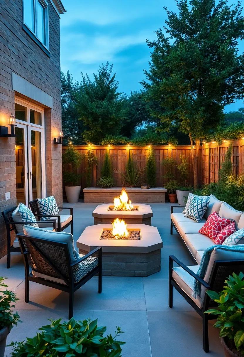 Create‍ a Fire Pit Area: Introduce a fire pit⁢ for ⁣warmth and ambiance, perfect for cozy evenings under the‍ stars
