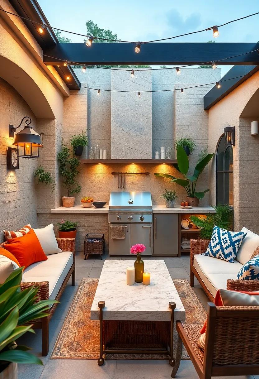 Dive into a coastal paradise with ocean-inspired blue and white tiles⁤ that evoke the breezy ‍feel of beachside living, perfect⁣ for summer barbecues