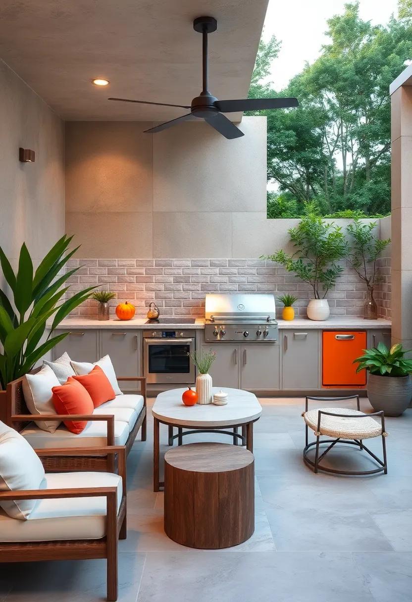 Embrace a⁢ modern minimalist vibe with sleek lines and a​ monochromatic tiled backsplash that ⁢creates striking contrast⁢ against vibrant cooking ⁤appliances