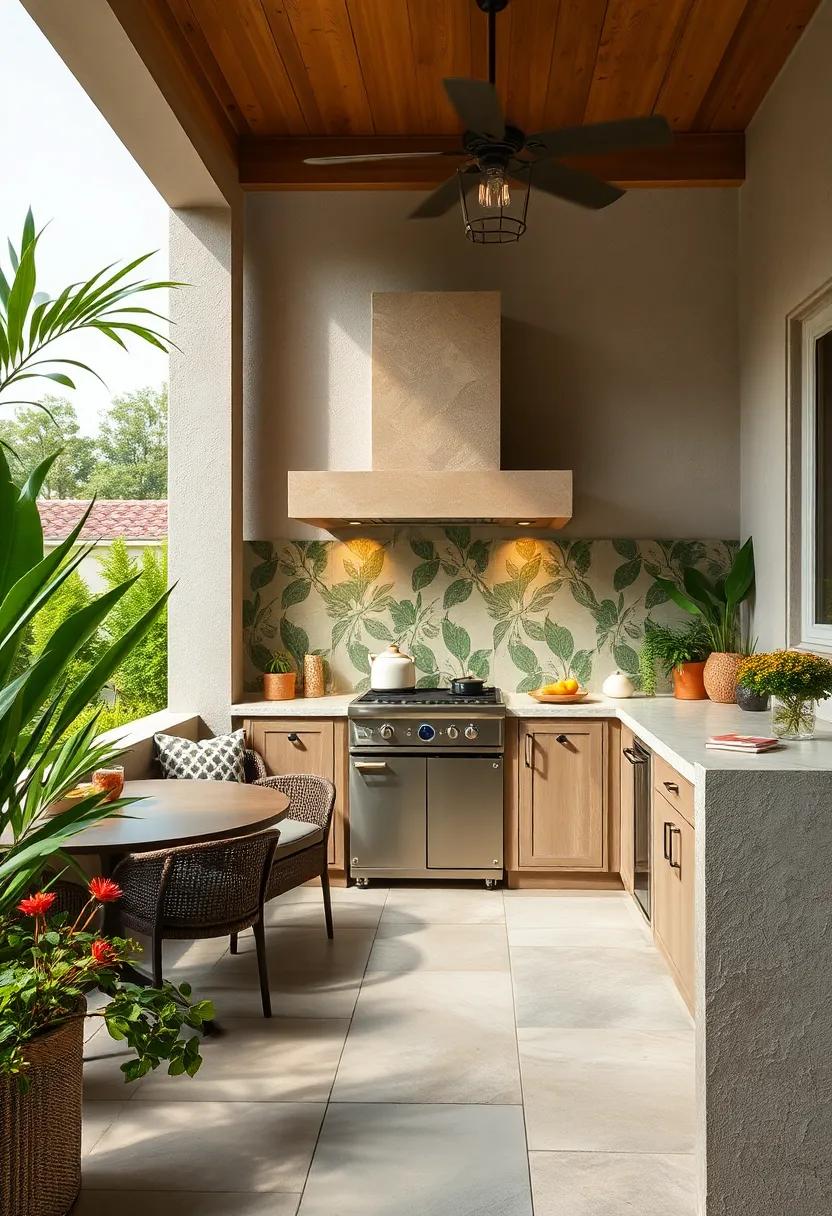 Capture the spirit of nature with a⁣ botanical-themed backsplash ⁤featuring leafy patterns and earthy ⁤tones that seamlessly blend ⁢the outdoors with your cooking‌ space