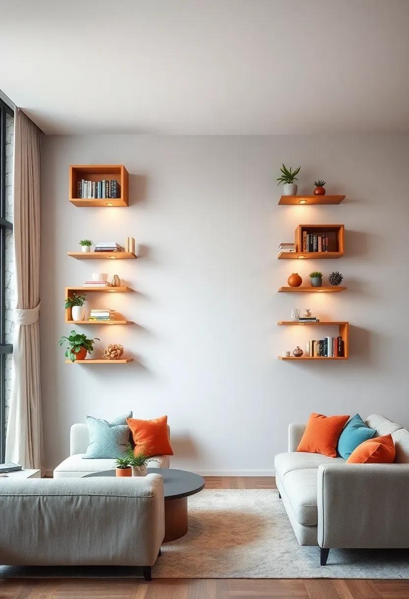 Unconventional Shelving: Install floating shelves in unique shapes to ​display ⁤your books and ⁣knick-knacks in a delightful way