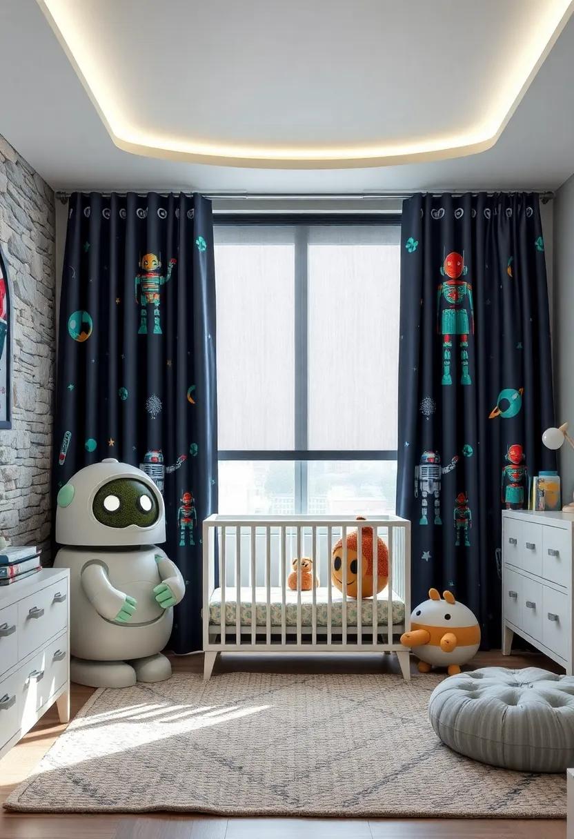 Futuristic Window Treatments: Choose blackout curtains ⁣featuring robots‍ or ‌outer-space ⁢designs to create ⁣a cozy and thematic ambiance during the day and ⁣night