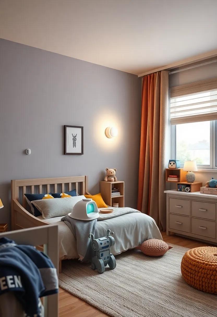 LED ⁣Robot Night Light: Install ‍a ​charming robot-themed night light that emits a soft glow, providing comfort during the night while promoting a peaceful sleep environment