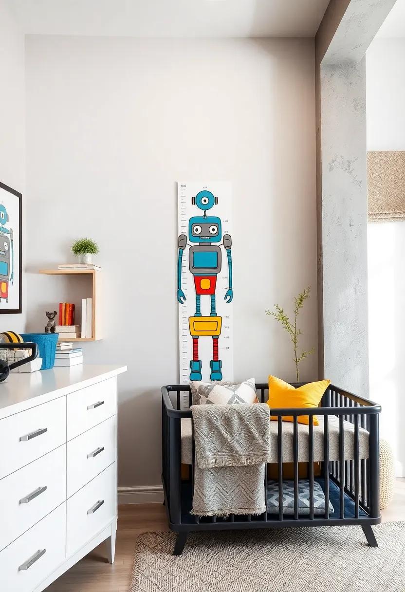 Robot Growth Chart:⁤ Hang a unique robot-themed⁤ growth ⁢chart on‍ the wall,turning ‌milestones into a playful⁣ adventure as‌ your child grows‍ alongside their robot friends