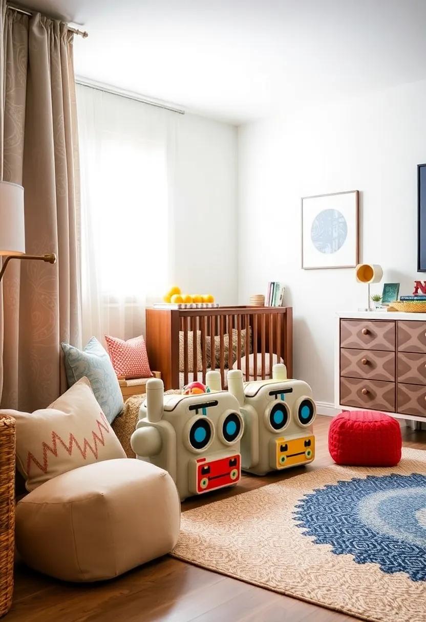 Robot Toy Storage Solutions: Opt for creative storage bins that look‌ like⁢ robot heads,​ making tidying up playful while keeping the space organized
