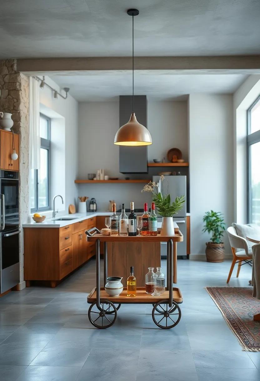 Rustic Bar Cart: Incorporate a charming bar⁤ cart made from wood ​or repurposed ⁣materials to entertain ⁢guests in style