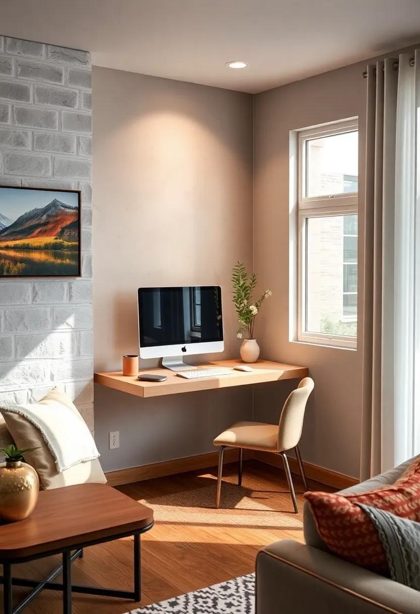Cozy Corner Nook: Transform an unused corner of ​your living room into‍ a⁢ small home office with a retractable⁢ keyboard tray tucked below a stylish floating desk