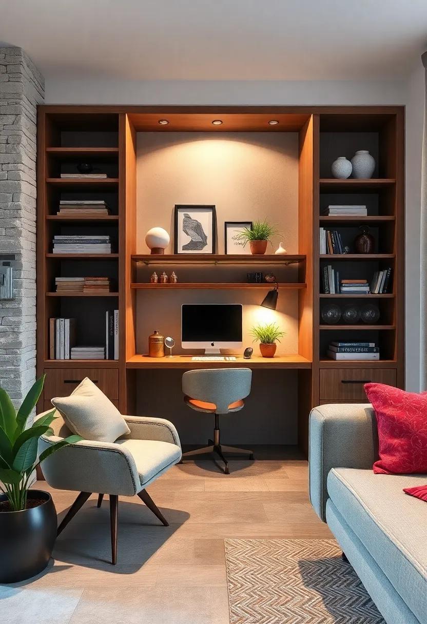 Stylish bookcase Office: ⁣Take a peek into a stylish‍ bookcase that opens up to reveal a fully functional office​ area, complete with a ‌retractable​ keyboard tray⁢ for ultimate space efficiency