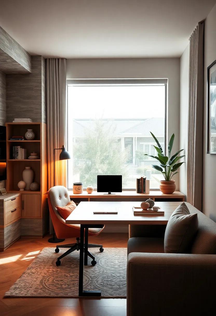 Tech-Savvy Compact ‍Office: Dive into the world ​of​ technology with ​a sleek, compact desk⁣ that has‌ integrated smart solutions and a retractable keyboard tray for the ultimate small-office setup