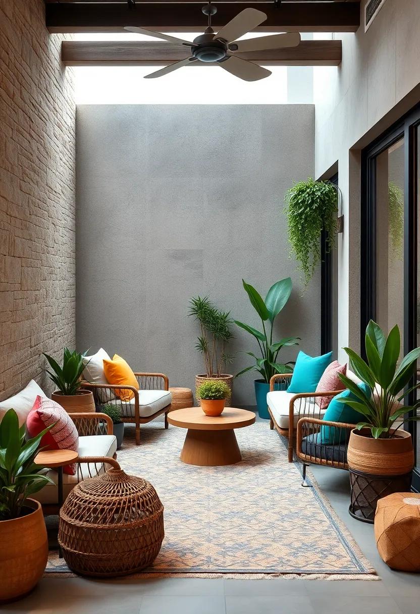Tiny Outdoor Spaces: Transform small balconies or patios with versatile furniture, vertical planters, or outdoor rugs that create an inviting atmosphere