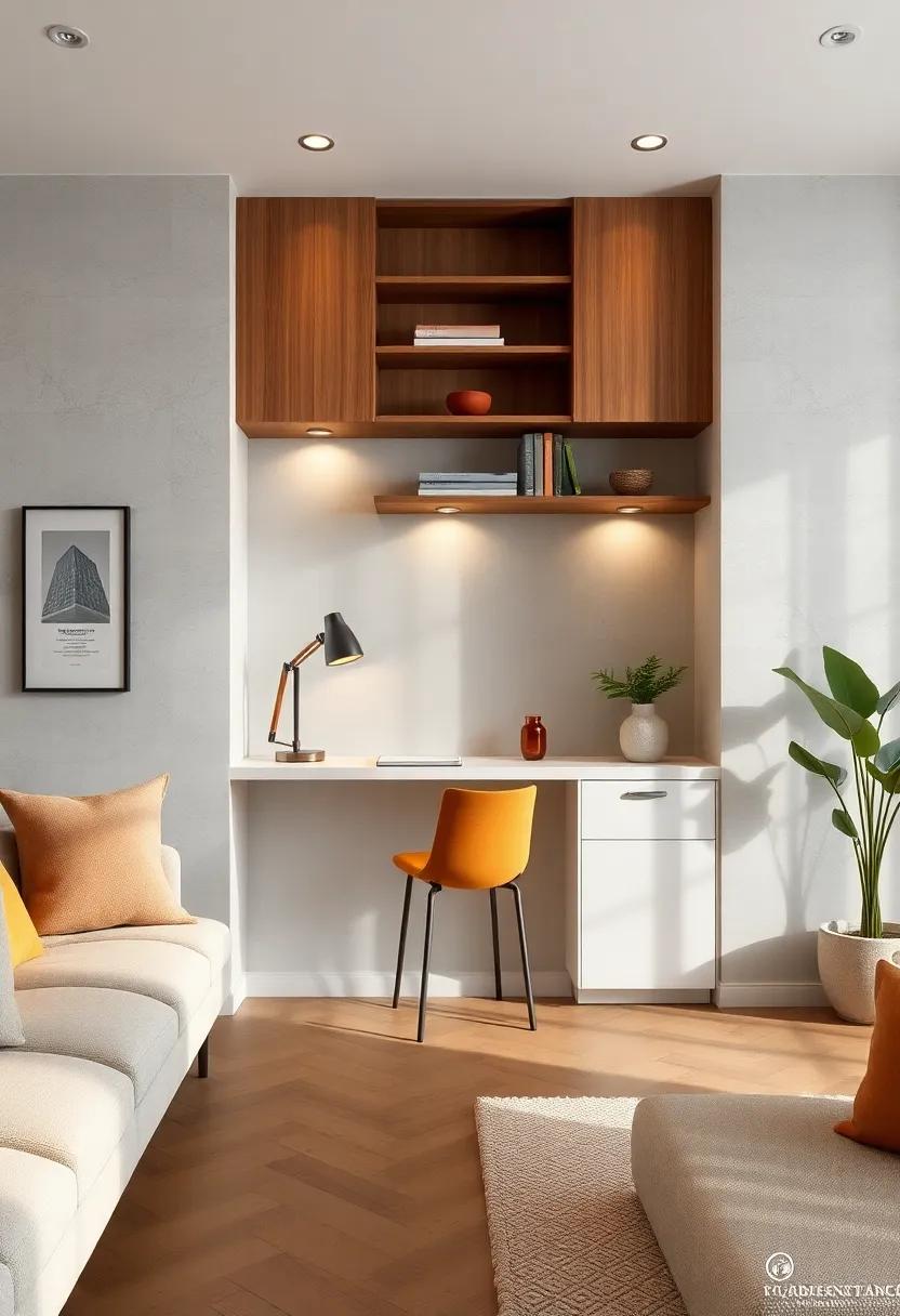 Wall-Mounted Desks: Optimize your workspace with desks that can fold away when not in use, perfect for small home offices or study areas