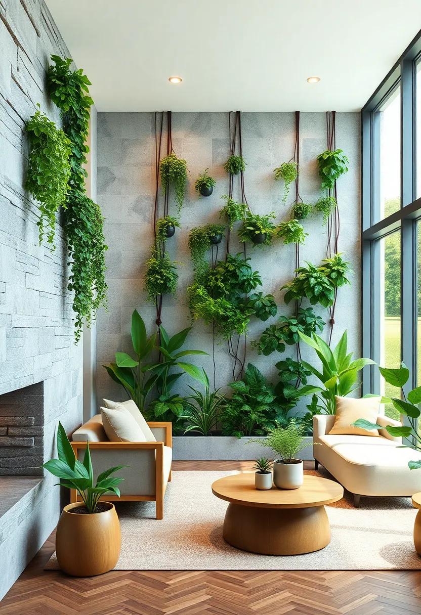 Vertical Gardens: Elevate your indoor space with vertical greenery, combining aesthetics and air purification in an efficient manner