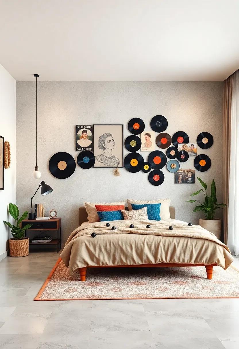 Vintage Records Display: Create a wall display of your favorite vinyl records that ⁣adds a ‍personal touch​ and musical‍ nostalgia