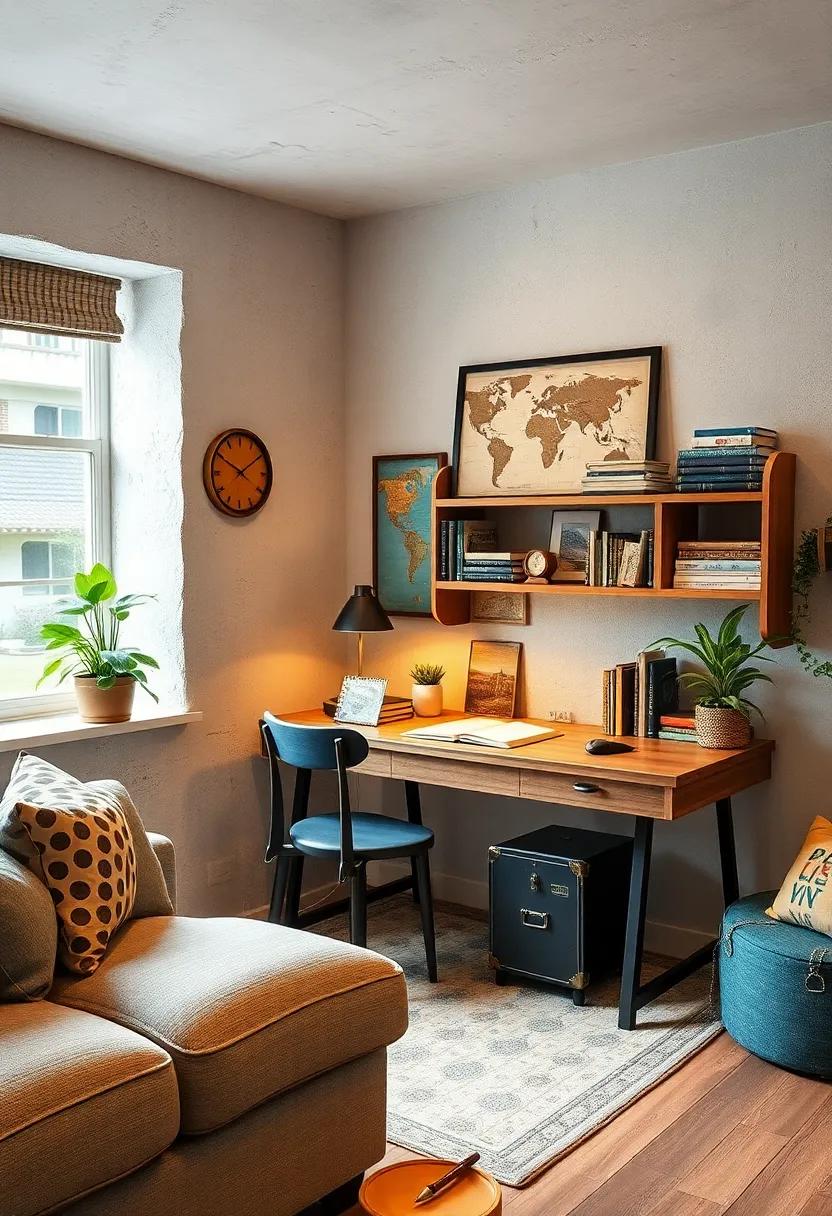 Retro Travel Journal Station: Set up a vintage-style writing desk ​with travel journals and stationery ​inspired by past voyages