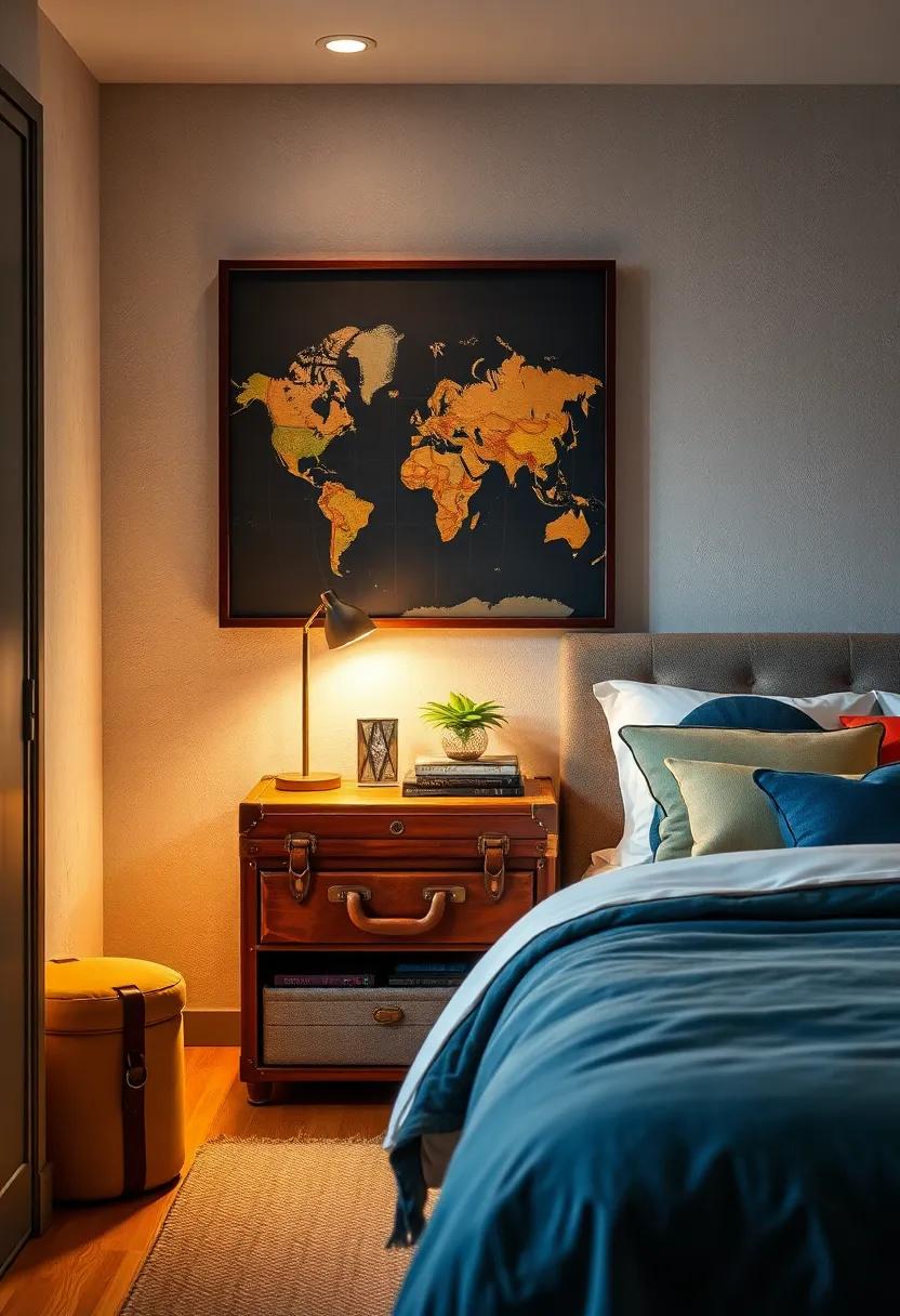 Antique Suitcase Nightstand: Repurpose ‍an⁢ old suitcase as a stylish nightstand, offering a ⁤blend of nostalgia and practicality