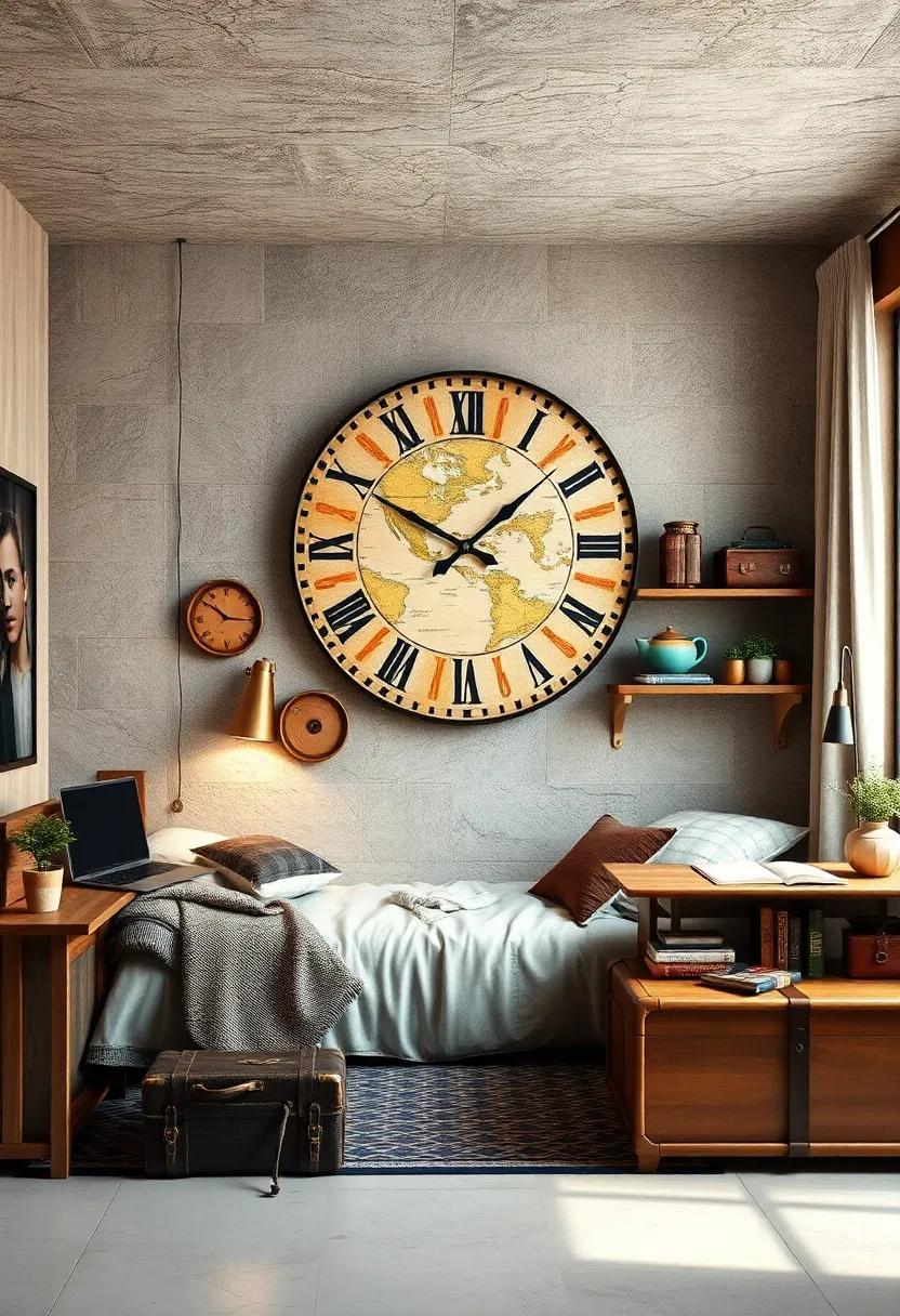 Rustic Travel-themed Clock: Choose a‍ clock designed with elements‌ like⁤ maps or ⁤luggage to ​keep time‌ while reminding you of travel