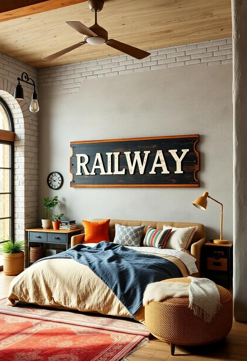 Old-fashioned Railway⁣ sign: Hang decorative signs⁤ reminiscent of train travel to bring an industrial⁤ vintage vibe‍ to the room