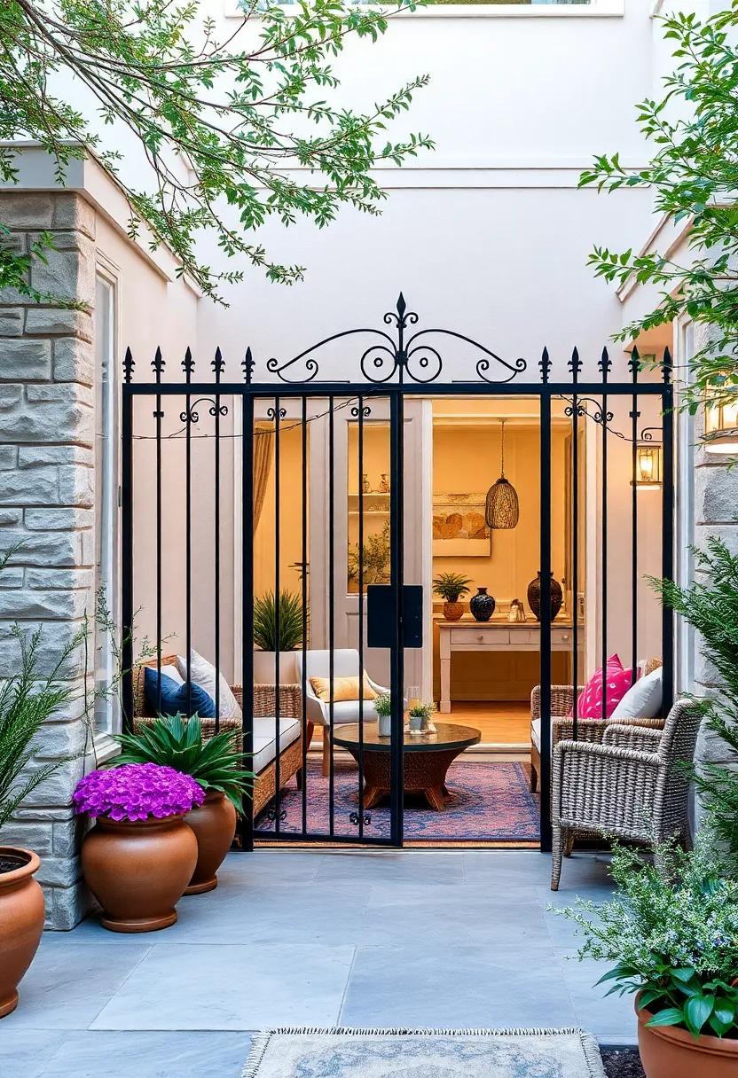 Ornamental Iron ⁢Fence with⁤ Gate: Enhance your garden‍ entrance with an elegant iron ⁤fence, providing security ‍without⁤ compromising on style