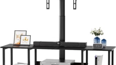 Our Review: Versatile Rolling TV Stand with Swivel & Power Outlets