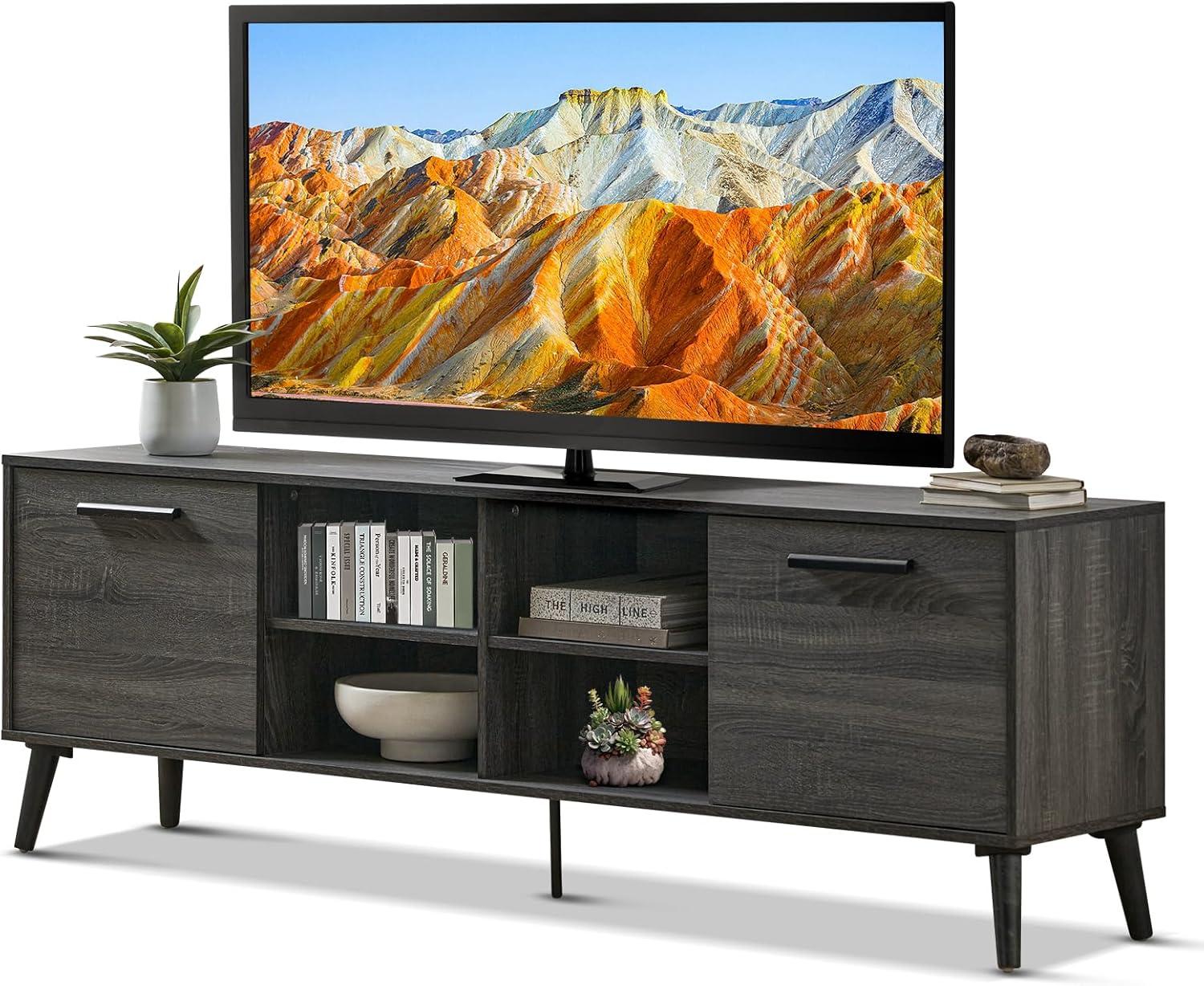 Our Honest Take: Mid-Century Modern TV Stand for Spacious Storage