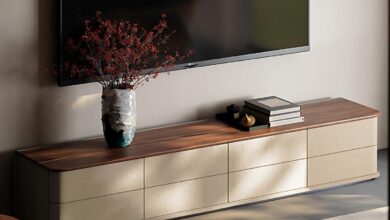 Why We Love the Modern Solid Wood TV Stand with 8 Drawers