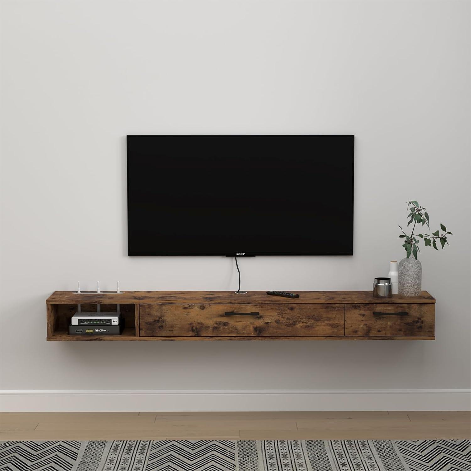 How We Transformed Our Space with the Pmnianhua Rustic Floating TV Stand