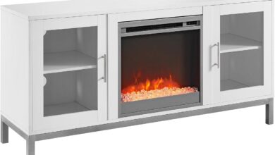 How We Transformed Our Living Room with Walker Edison’s Fireplace TV Stand