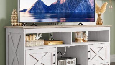 How We Loved the YITAHOME Farmhouse TV Stand with Power Ports
