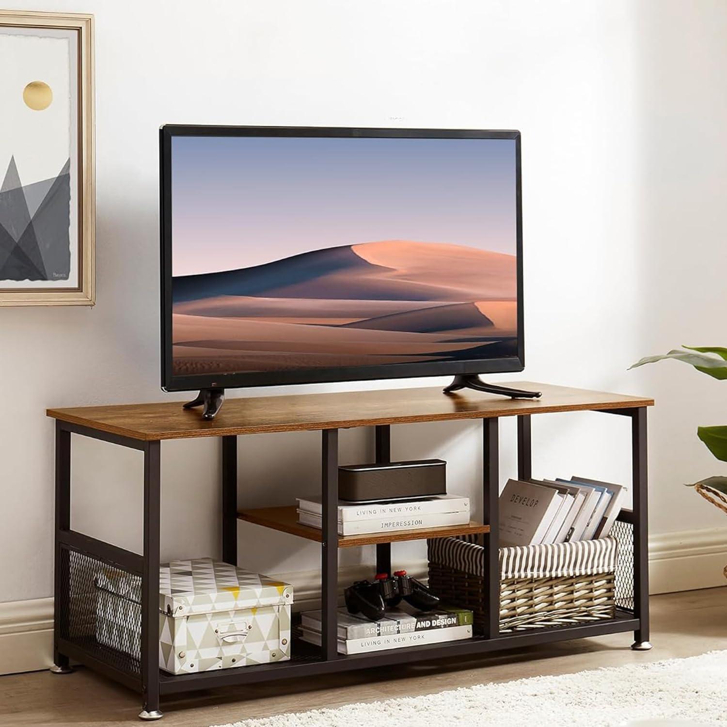 How We Found the VECELO Industrial TV Stand Perfect for Our Space