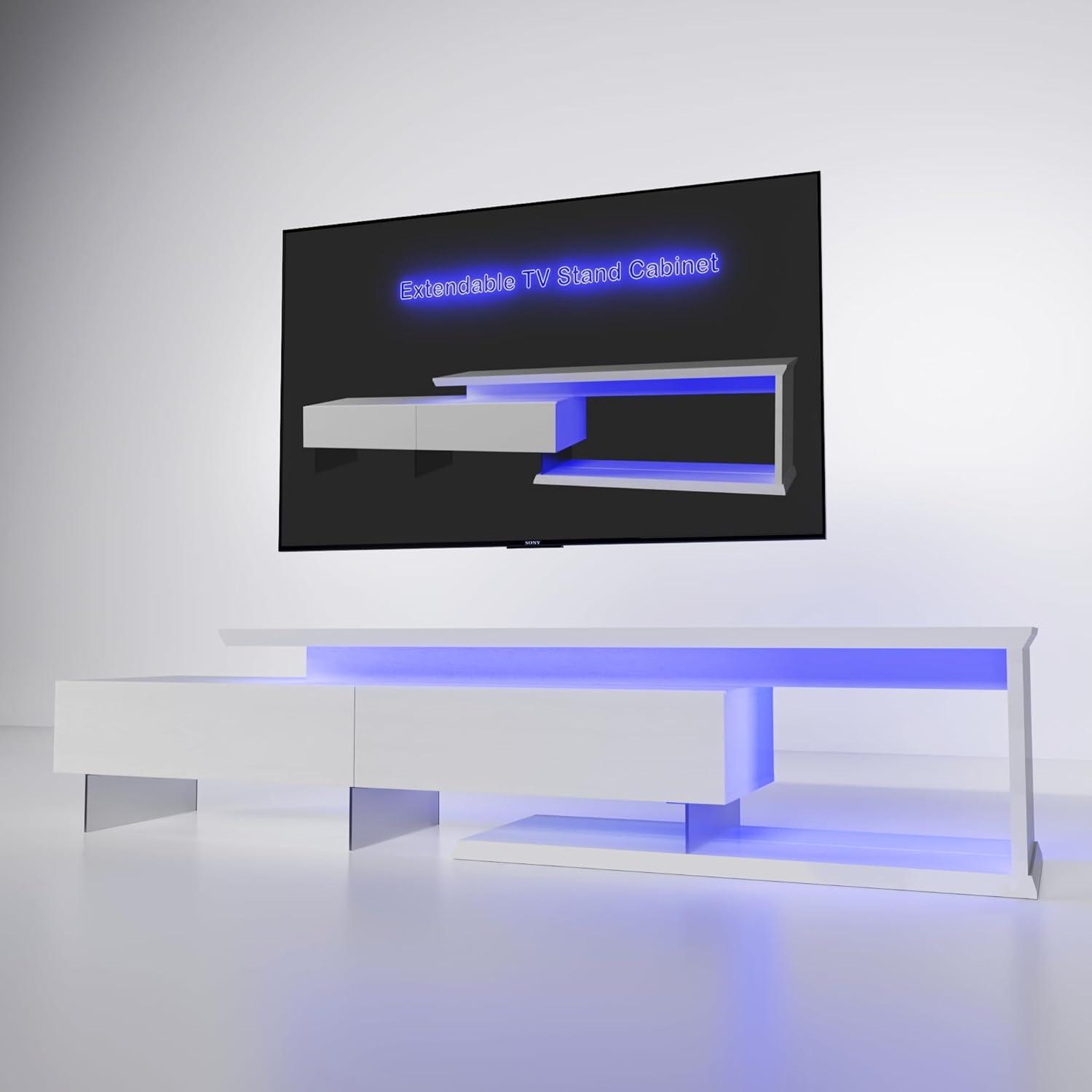 Our Take on the Expandable LED TV Stand with Ample Storage