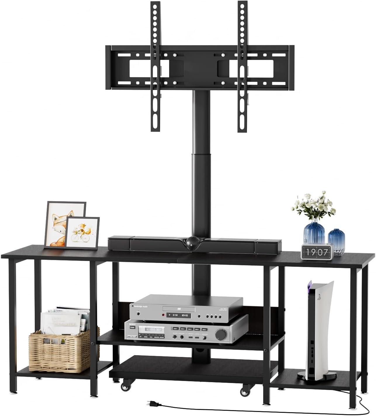 Our Review: Versatile Rolling ⁣TV Stand with Swivel & Power Outlets