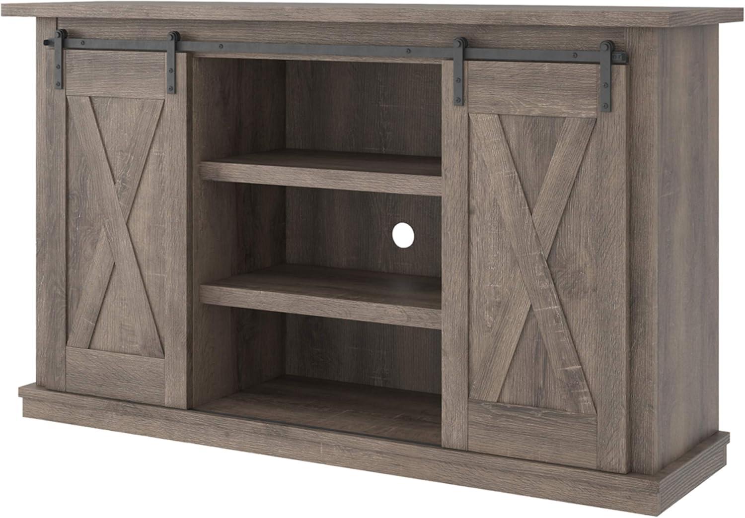 Our Take on the Ashley Arlenbry Farmhouse TV Stand's rustic Charm