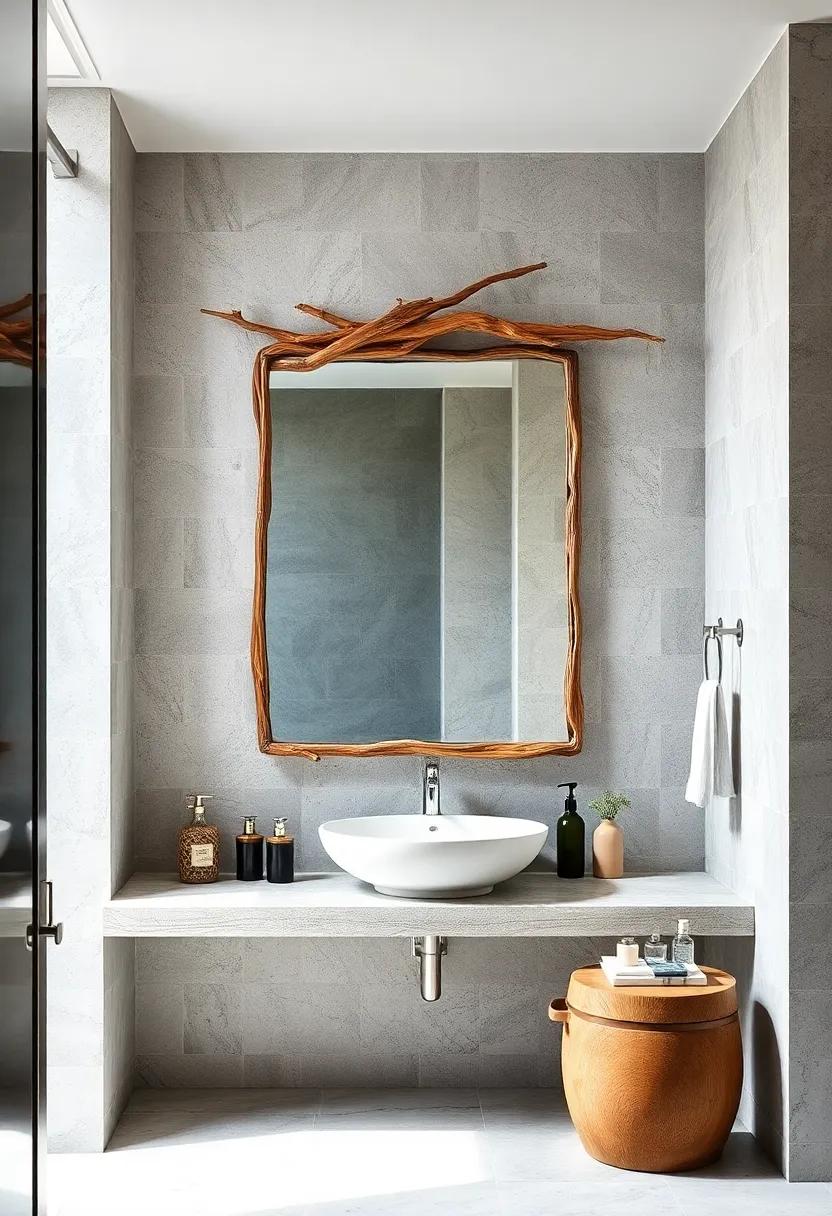 Nature-Inspired ⁢Mirror: capture the essence ⁤of⁤ the ‍outdoors with a​ mirror framed​ in driftwood ⁢or branches ​for an organic touch