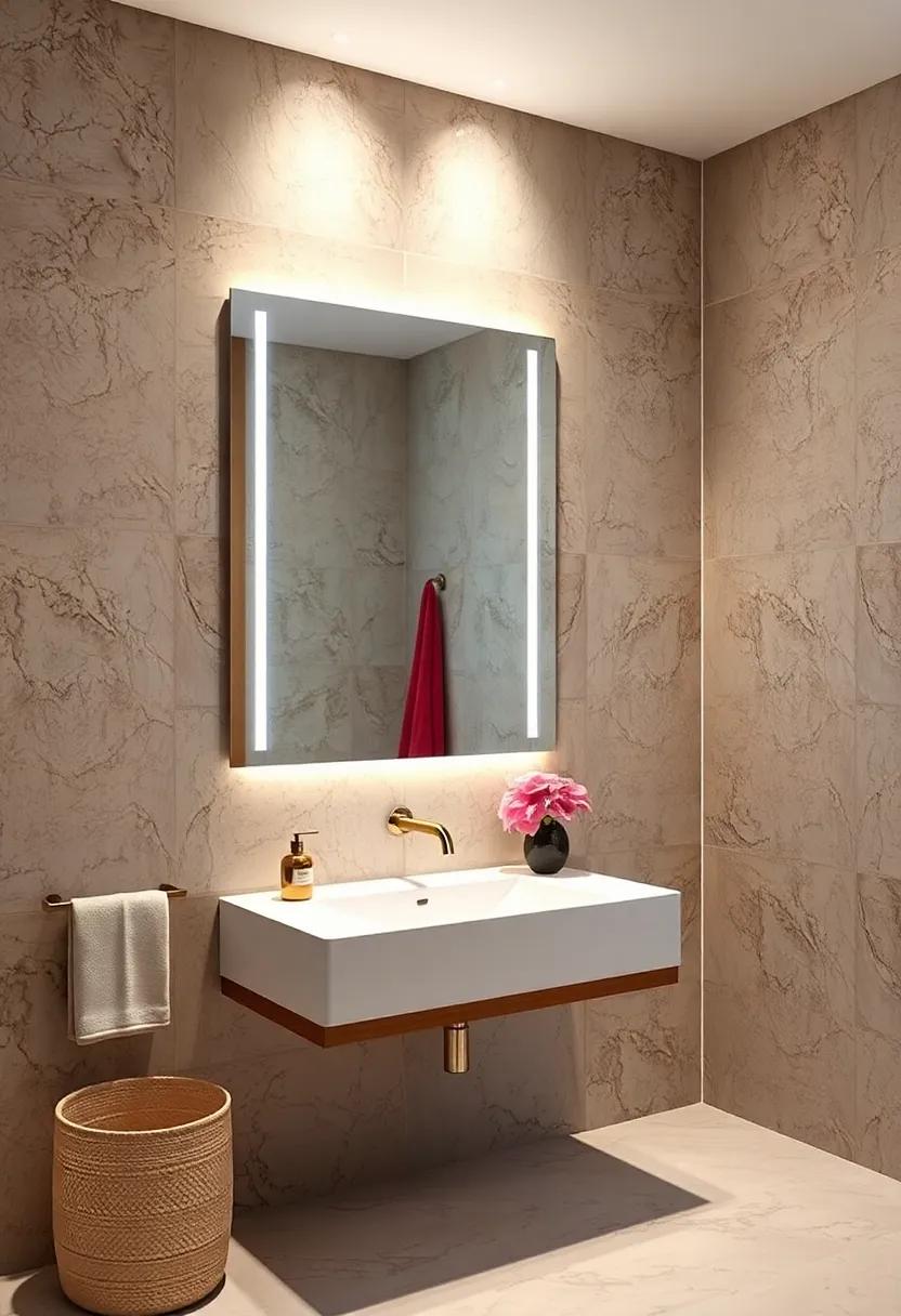 Smart Mirror: ⁤Embrace technology with ​a smart mirror that displays weather, news, ​and even your‍ reflection with customizable lighting