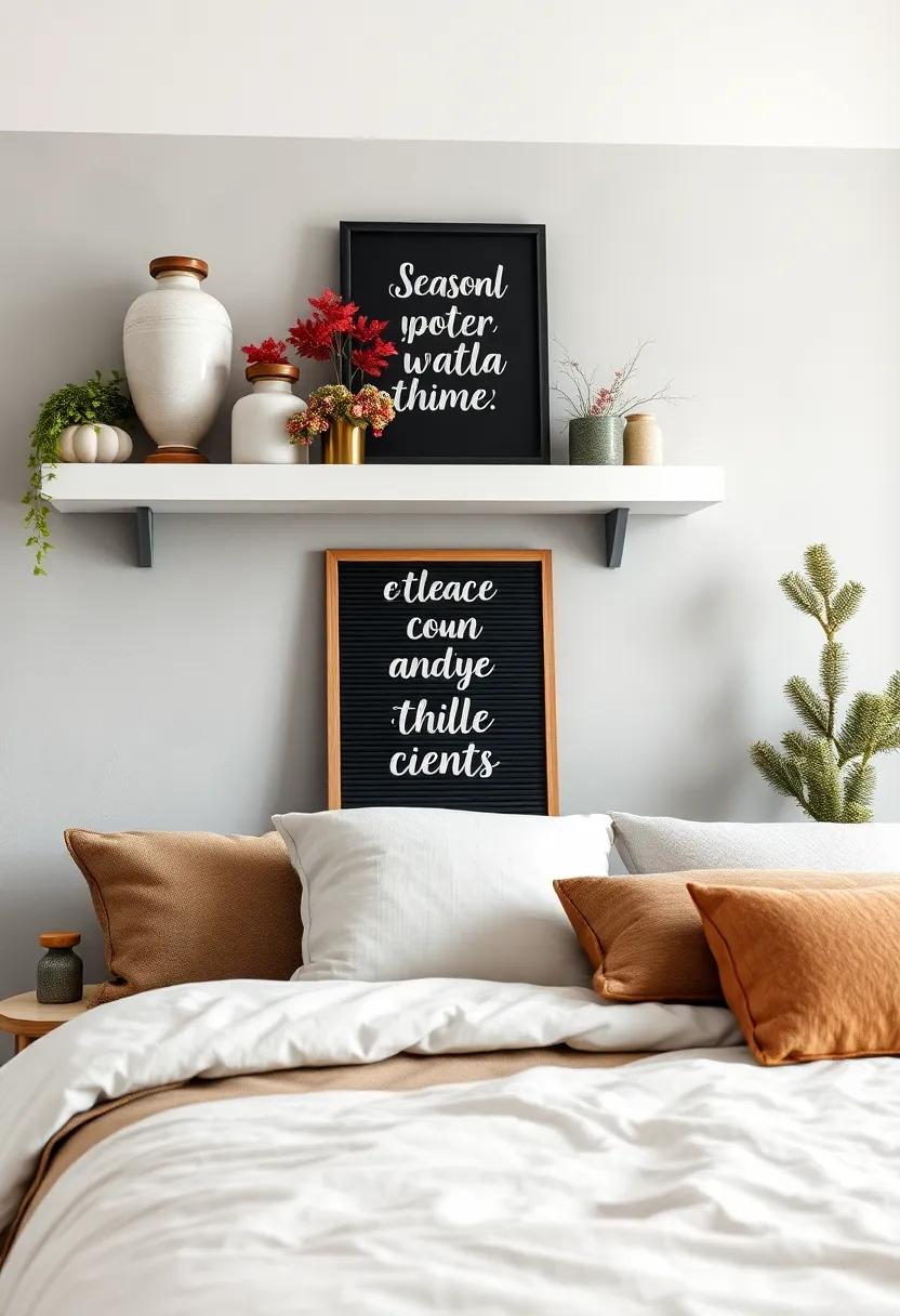 Seasonal‌ Quotes: Feature a small chalkboard or letterboard ⁣to write seasonal quotes or words of encouragement that resonate with the⁤ current ‌vibe