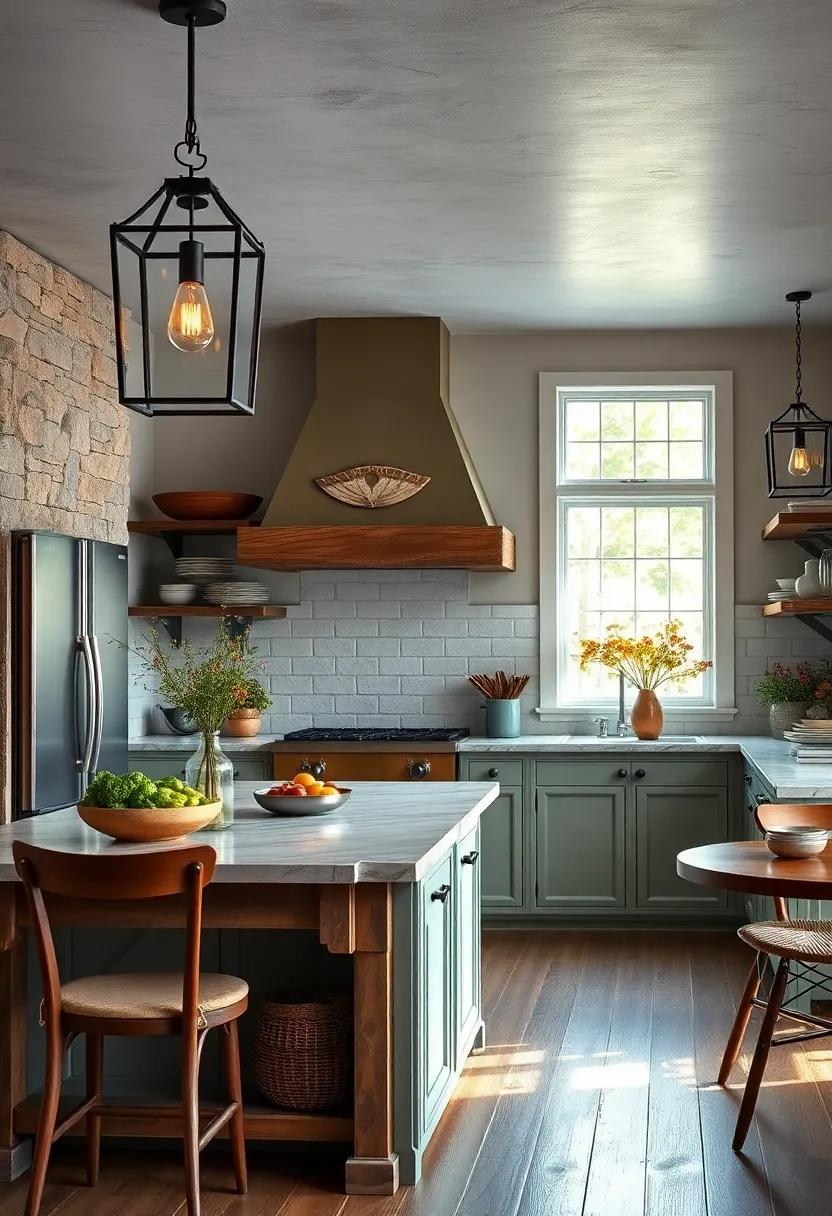 Iron Lanterns: Hang iron lanterns as decorative elements to evoke an old-world charm, perfect for illuminating those cozy evenings in the kitchen