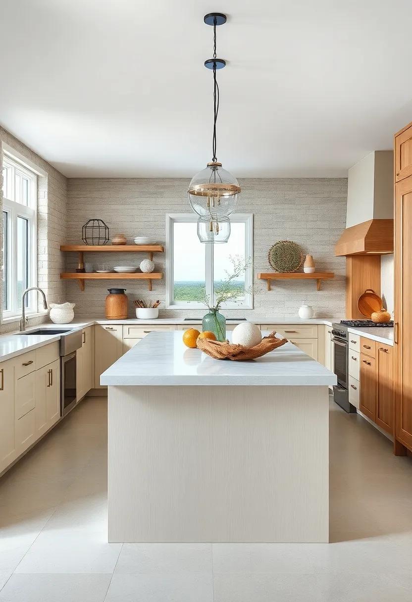 Coastal Retreat: Embrace a beachy vibe with a light-hued island topped with ⁤driftwood accents, evoking⁣ relaxed seaside living