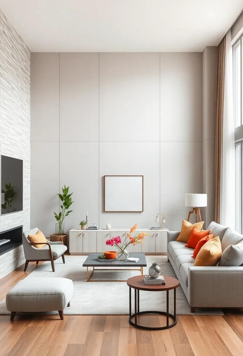 Textured Accent Wall: Consider a textured gray paneling or wallpaper on one wall, paired with smooth beige elsewhere to add depth and interest