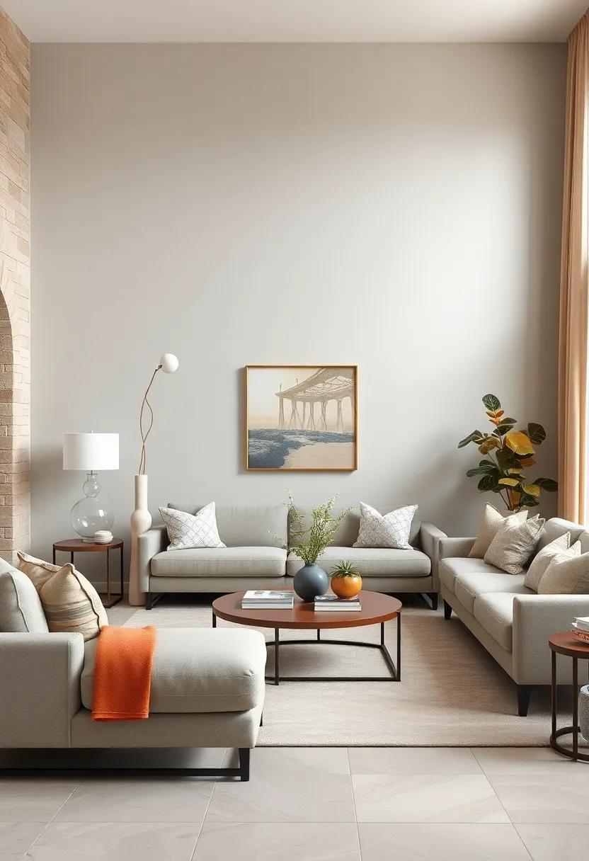 Painted Furniture: Revamp old furniture by painting them in alternating light gray and beige shades, giving your living room a fresh, modern look