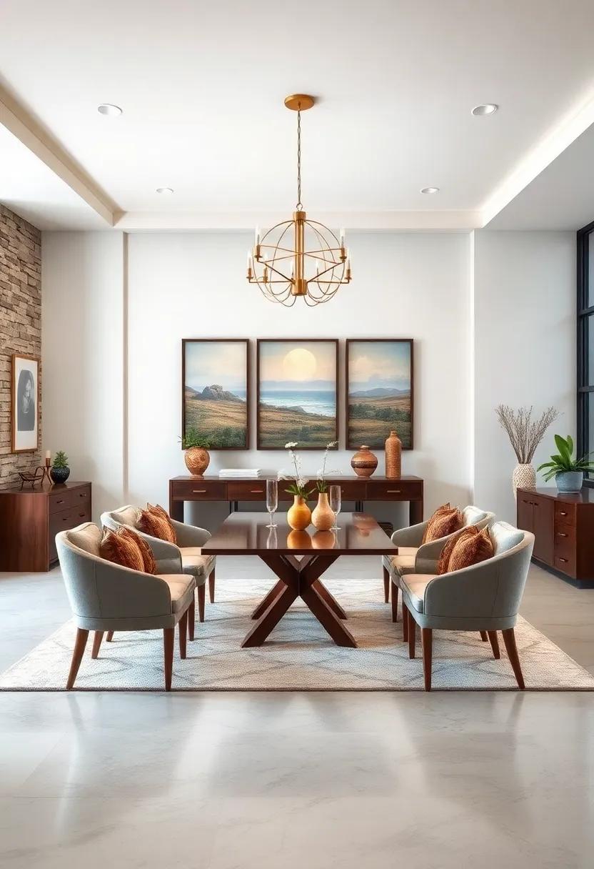 Modern Farmhouse: A rustic yet stylish dining space featuring farmhouse-inspired‍ art that blends⁣ seamlessly with contemporary details, ideal for ‍casual family ‍gatherings