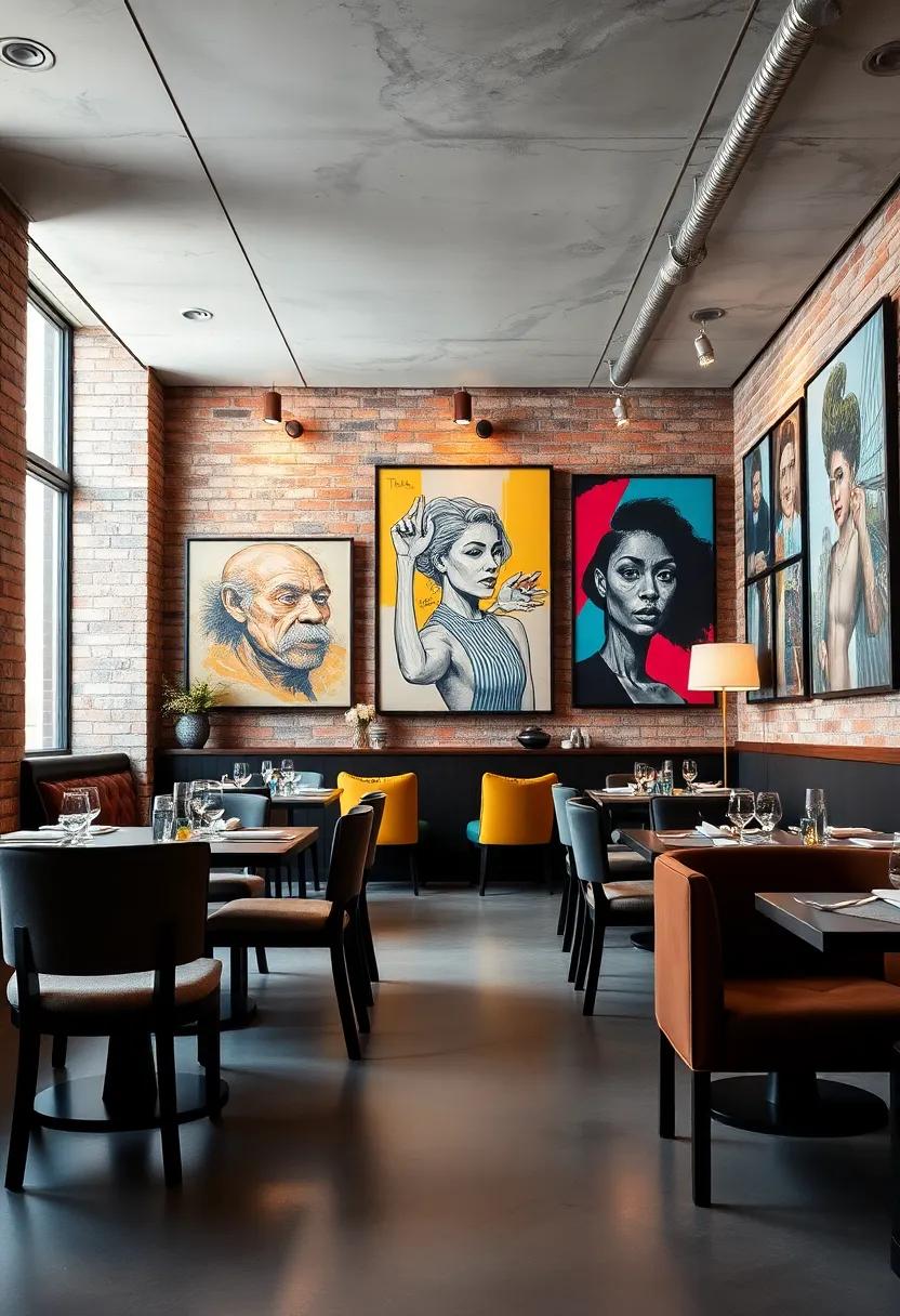 Urban Industrial: Exposed brick walls and⁣ metal fixtures ‍set the stage for an ‍artisan-inspired dining room filled with cutting-edge street art, capturing the essence ‍of city life