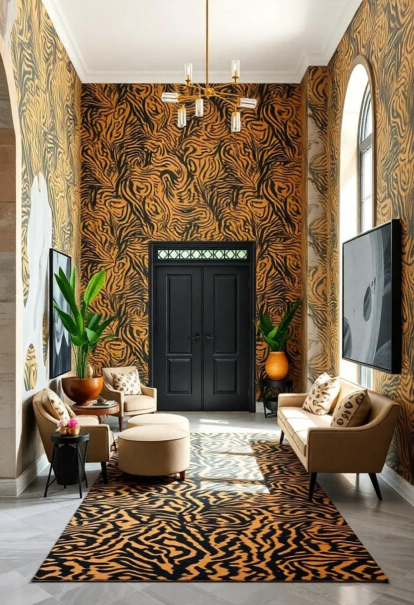 Animal print adventure: Roaring into the scene‍ with leopard or zebra patterns, this entryway‍ embraces a wild spirit‌ that's both ⁤bold and playful
