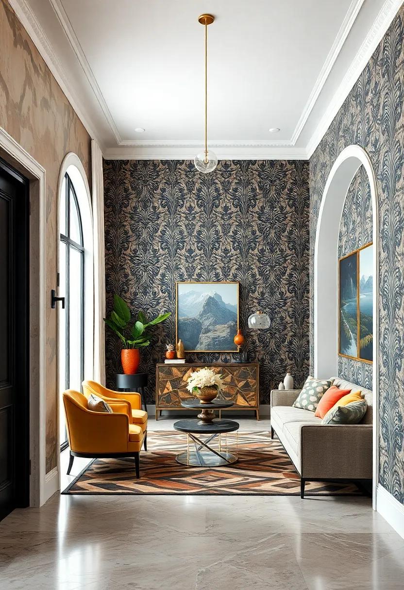 intricate damask: A timeless damask design that envelops the space in classic elegance,⁣ inviting guests into a world of decor finesse