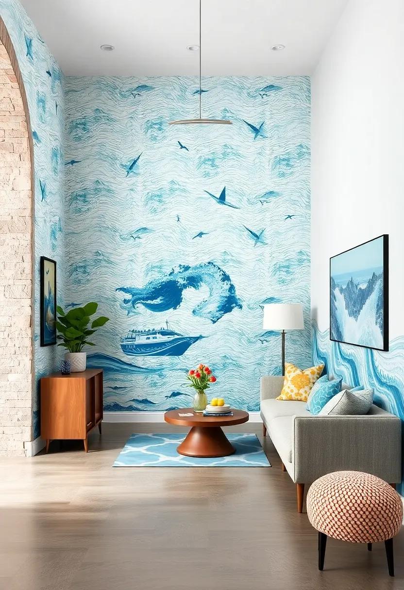 Nautical inspiration: ‍Ocean-themed wallpaper that evokes the⁢ seaside,⁢ perfect for coastal homes and beach ⁣enthusiasts